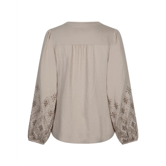 Red Button Blouse Embroidery SRB5152 Light Truffle Red Button Blouse Embroidery SRB5152 Light Truffle